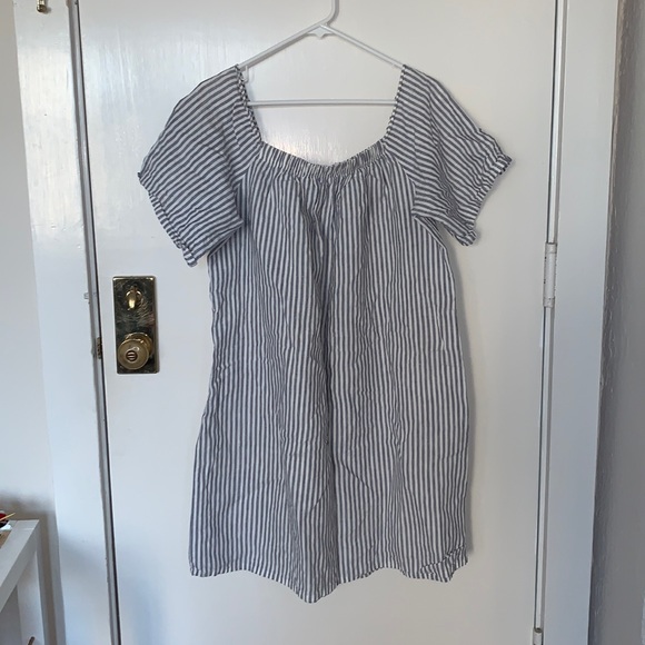 Dresses & Skirts - French Linen Blue and White Striped Dress